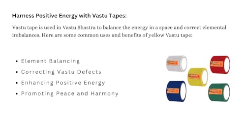 Image of Vastu Color Floor Tapes, Vastu Dosh Remedy /Vastu Correction for WC Toilet and Entrance (4Inch Wide, 25 Meter Length Approx) Red, Yellow, Green, Blue and White-Set of 5