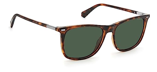Polaroid Sunglasses Men's PLD 2109/S Rectangular Sunglasses, Havana/Polarized Green, 55mm,17mm2