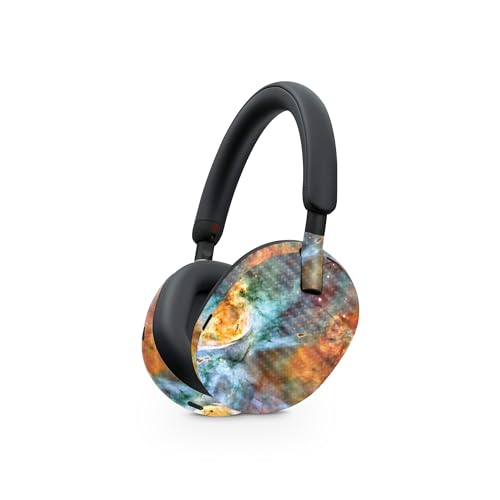 Image of MightySkins Carbon Fiber Skin Compatible with Sony WH-1000XM5 Headphones - Space Cloud | Protective, Durable Textured Carbon Fiber Finish | Easy to Apply