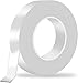 BIGOU Nano Tape Roll Double Sided Adhesive Tape 16.5 Foot Traceless Washable Nano Tape Stick Grip Gel Reusable Nano Gel Pads for Paste Photos Poster, Fix Carpet Mats