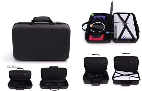 Image of New World for PS5 Slim Storage Bag, Travel Bag Carry Case for PS5 Slim,Waterproof Shoulder Bag for PlayStation 5 Slim with Both Side Storage Compartment- Black