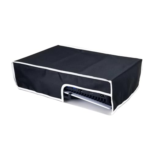 AZURAOKEY Copertura antipolvere orizzontale per console di gioco PS5 Slim, antigraffio, antipolvere, rimovibile, in tessuto Oxford 1680D, impermeabile, colore grigio canapa orizzontale