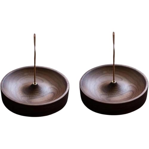 2 PCS Incense Holder, Solid Wood Incense Stick Holders for Meditation, Yoga and Home Use, Natural Wood Incense Burner with Ash Catcher