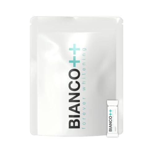 Bianco++ Polvo blanqueador dental natural sin flúor ni peróxido – Creado y testado por dentistas – 30 sobres monodosis con carbón activado, bicarbonato y ácido hialurónico – Resultados visibles en 30