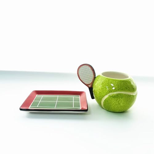 Taza y Platillo de Cerámica con Diseño de Tenis 250 ml miniatura 4