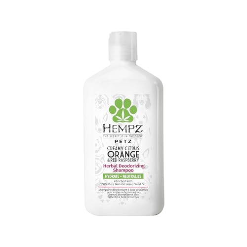 Image of Hempz Petz Dog Shampoo, Citrus Orange & Red Raspberry, 17 oz. | Botanical formula cleanses while helping add fullness and shine