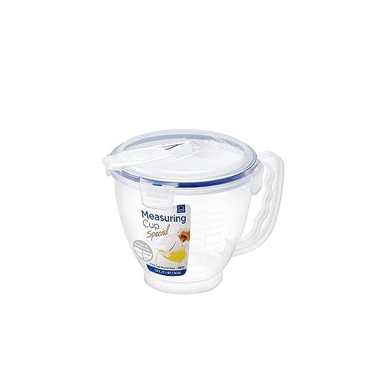 LOCK & LOCK Easy Essentials Food Storage lids/Airtight containers, BPA Free, Measuring Cup - 4.2 cup, Clear