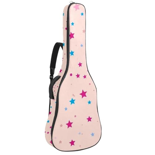 NUEAHEDN Artistic Stars Guitar Bag 40 41 42 In 2 Pockets Guitar Case Waterproof Guitar Case Resistent Oxford Cloth 0.4 In Extra Thick Sponge Padded for Acoustic Guitar