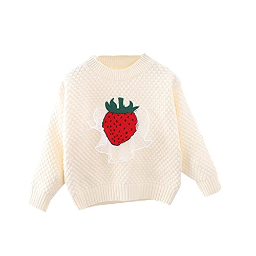Strawberry Girls Sweater Knitting Cardigan Autumn Winter Sweater Toddler Girls Christmas Toddler Knitwear Sweater