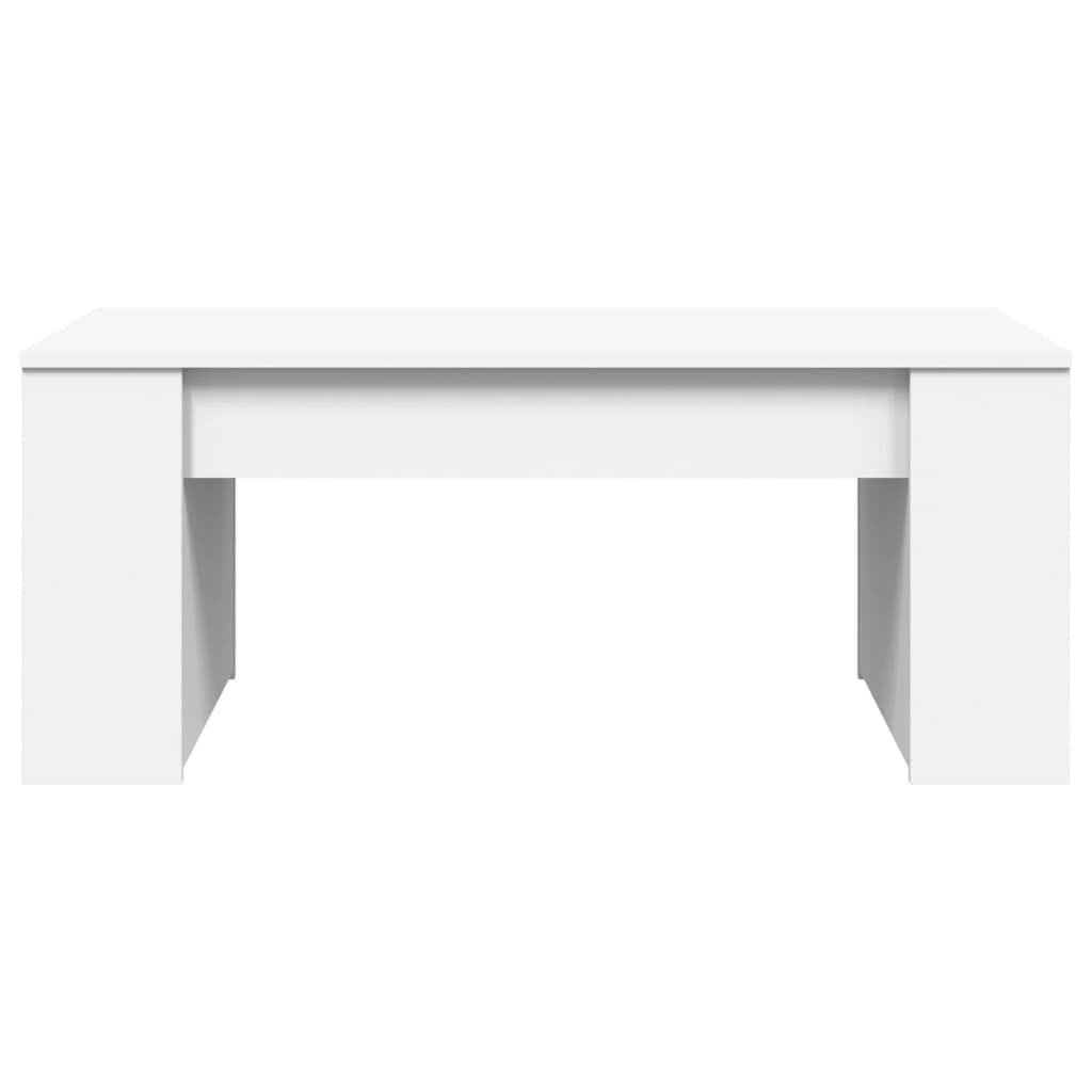 Homgoday Tavolino da caffè bianco 102 x 55 x 42 cm, in legno ingegnerizzato, tavolino da tè per soggiorno, sala d'accoglienza degli ospiti, camera da letto e ufficio, tipo 1