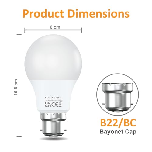 Bayonet Led Light Bulb - 7 Watt Cool White 4000k Natural Bright, 50W Equivalent B22 Lightbulb, 600 Lumens Ultra Efficient Lightbulbs, BC Non Dimmable GLS Energy Saving Bulbs Pack of 3 - Image 5