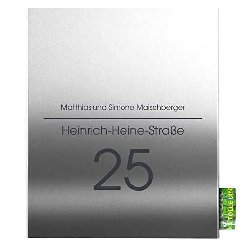 Briefkasten mit Zeitungsfach Edelstahl MOCAVI Box 111RNa, Postkasten mit...