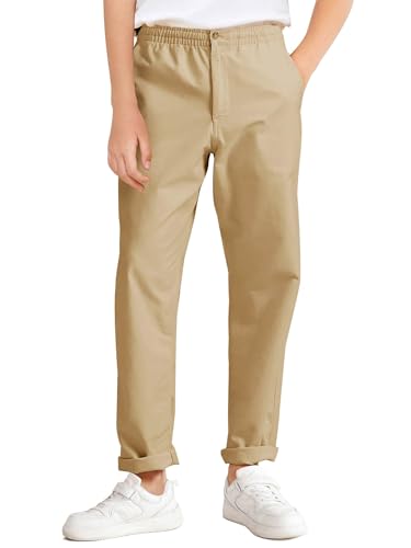 Image of Haloumoning Boys School Uniform Chino Pants Kids Twill Pants 5-14 Years