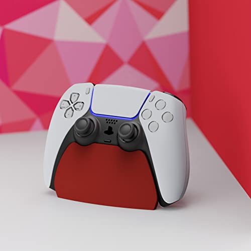 Image of PlayVital Red Controller Display Stand for Playstation 5, Gamepad Accessories Desk Holder for PS5 Controller with Rubber Pads