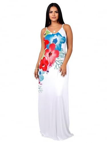 Image of SheKiss 2026 Women's Casual Summer Floral Long Maxi Dresses Floor Length Sleeveless Plus Size Sundresses