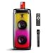 Produktbild Bluetooth Lautsprecher mit Mikrofon - Musikbox mit Stimmungsbeleuchtung - Party Box und Karaoke Mikrofon - Soundboks mit Bluetooth, Aux und USB-Eingängen - Leicht zu Transportieren mit Griff - Schwarz