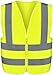 Neiko High Visibility Zipper Front Safety Vest with Reflective Strips, Neon Yellow, Size XXL