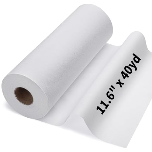 Medium Weight 11.6 x 40 yd White Fusible Interfacing for Sewing: Iron On Non-Woven Fusible Interfacing One-Sided Interfacing Fabric for Sewing DIY Craft Quilting