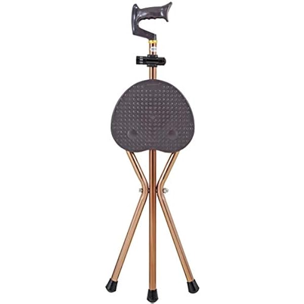 Walker For Seniors Rollator Folding Walking Stick 2-i-1 Folding Walking Stick Sits Switch Sticks Walker Med sits Stativ Åskådarsits för män och kvinnor Cane ty Aid Resesäte 50X77cm
