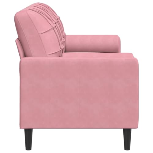 Emmtore Sofa 3-Sitzer, Couch mit Zierkissen Armlehnen Metallgestell, Polstersofa für Wohnzimmer, Loungesofa Sitzmöbel Modern Samt Rosa,180 cm – Bild 6