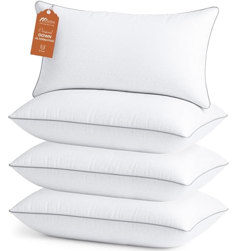 Sasttie Firm King Size Pillows Set of 4, Bed Pillows for Side, Back, and Stomach Sleepers - Oeko-Tex Certified Supportive Down Alternative Plump Filling - Hotel Quality and Machine Washable, 4 Pack