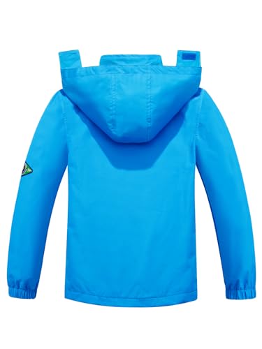 Image of SaphiRose Kids Waterproof Rain Jacket Mesh Lined with Removable Hood | Lightweight rain coat, windproof, breathable, school, camping, travel, outdoor play, boys and girls