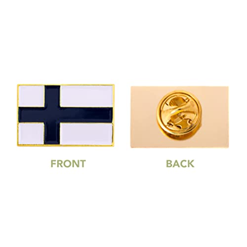Image of Desert Cactus Finland Flag Lapel Pin FIN Finland Made of Metal for Formal Wear, Bag and Hat Jewelry, and Tie Tack