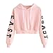 Produktbild TWIFER Damen Buchstaben Langarmshirt Hoodie Crop Pullover Tops Sweater Sweatshirt