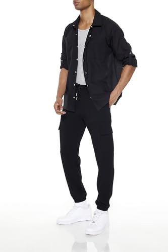 Forever 21 Men's Textured Cargo Joggers3