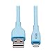 Tripp Lite Safe-IT USB-A to Lightning Charge Cable for iPhone & iPad, Male-to-Male Cable, MFi Certified, Light Blue, 3 Feet / 0.9 Meters, 2-Year Warranty (M100AB-003-S-LB)