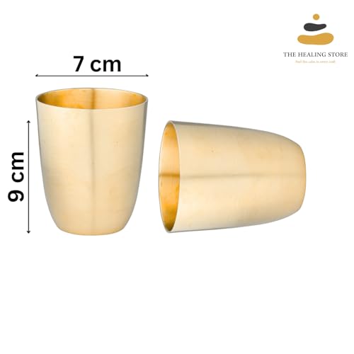 Image of THE HEALING STORE Bronze Kansa Glass, 200 ml Capacity, Gold, Medium Size (Glass 6)