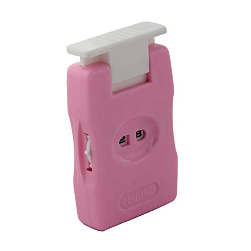 Healifty Knitting Counter Stitch Counter Row Counter Manual Knitting Tool for Home Travel Pink