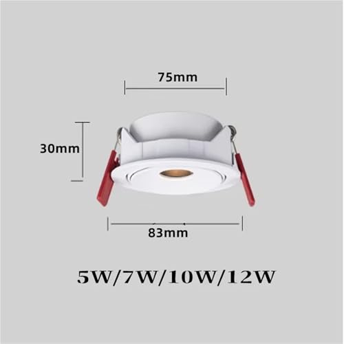 Foco downlight LED COB empotrable blanco de 7W regulable con luz neutra para techos y armarios 6