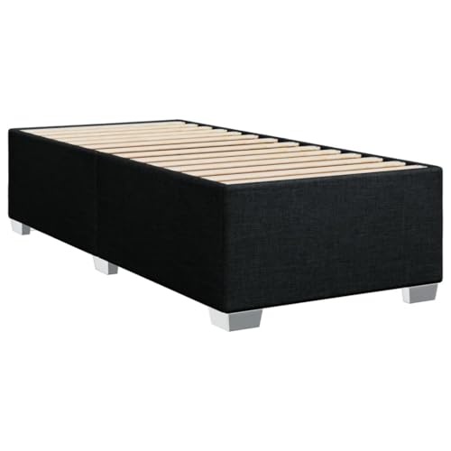 Bodenbettrahmen Tagesbett,Boxspringbett mit Matratze Schwarz 90x200 cm Stoff,Tagesbett für Kleine Räume, Gästezimmer, Schlafzimmer – Bild 6
