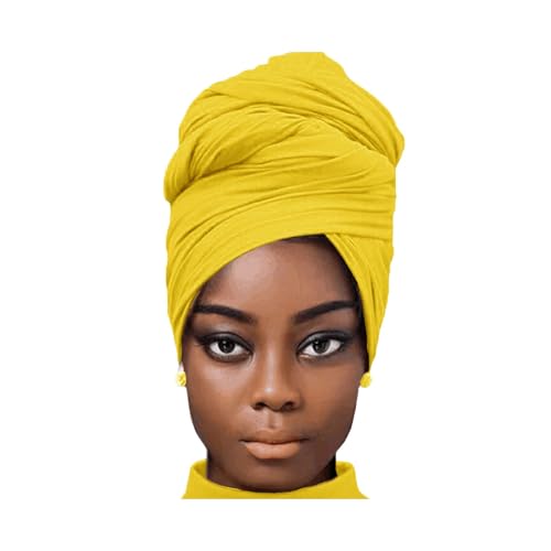 African Scarfs for Women Head Wraps Stretch Turbans Jersey Bun Styles Headbands for High Ponytails