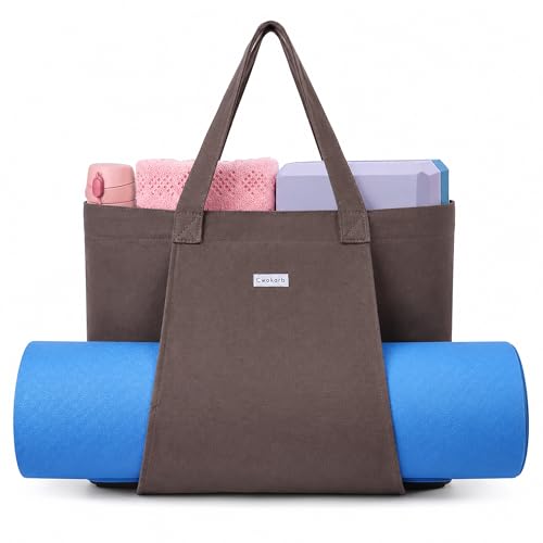 Cwokarb Yogatasche Damen aus Baumwolle mit Nassfach und Yogamattenhalter