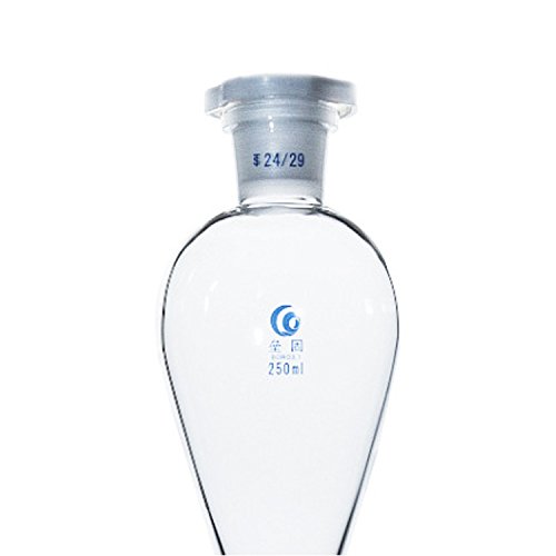 Embudo separador de cristal en forma de pera, embudo separador de laboratorio, cristal de borosilicato, embudo separador, química, equipo de 3, vidrio de borosilicato, 2000 ml, 29 juntas