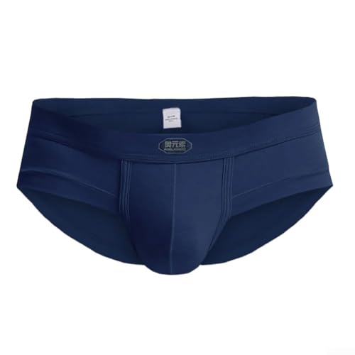 Ropa interior de cintura baja para hombre con bolsa convexa en U, ideal para deportes y comodidad diaria (XL azul oscuro)