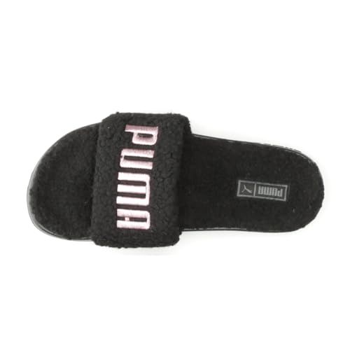 PUMA Womens Leadcat 2.0 Ylm Sherpa Slide Casual Sandals Casual Low Heel 1-2" - Black4