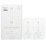 MOON Dissolving Teeth Whitening Strips, 28 Platinum Express No Rinse White Strips, Winter Mint, Hydrogen Peroxide & Essential Oils, Whiten Sensitive Teeth up to 8 Shades in 1 Week, Travel Essentials
