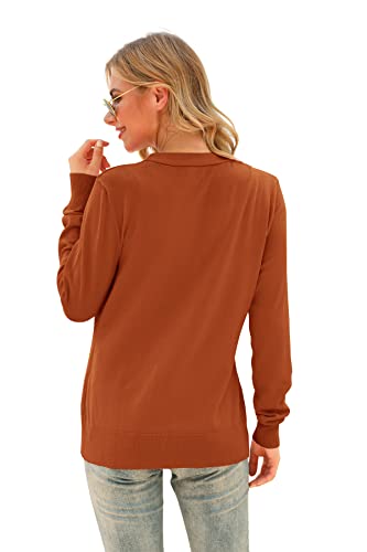 Image of VIISHOW Women Long Sleeve Button Down V Neck Lightweight Basic Knit Sweater Cardigan