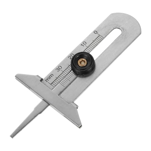 STOBAZA 0-30mm Tire Tread Depth Gauge Stainless Steel Gauge for Woodworking Tread Depth Measurer for Vehicles