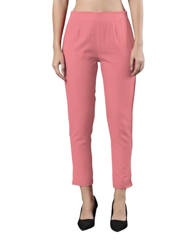 Image of Femmora Comfortable Fit Solid Straight Pant, Breathable Cotton Fabric with Side Zip Button Closure, for Women, Pack of 1