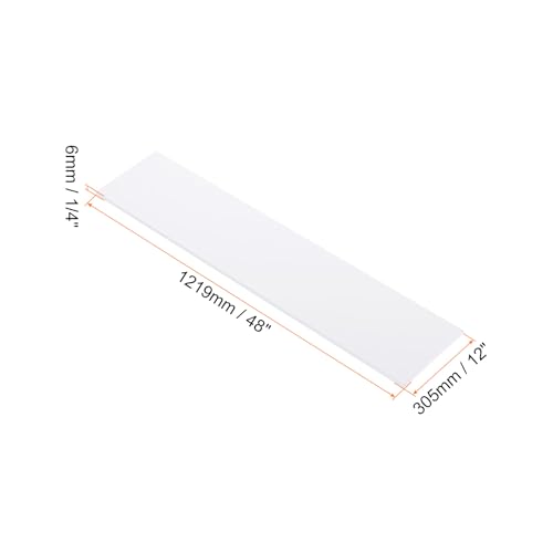 Image of 48 inch x 12 inch x 1 /4 inch HDPE Plastic Sheet, High Density Polyethylene Sheet Cutting Board White Solid Block, [for DIY, Home Floor]