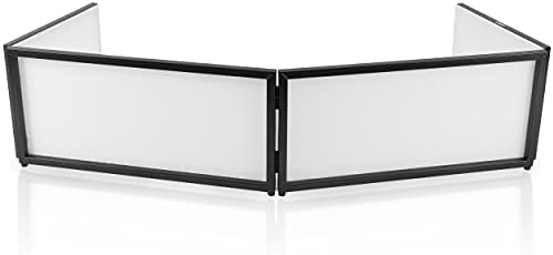 Pyle DJ Booth Foldable Cover Screen - Portable 5.6 ft Tabletop Event Facade Front Board Video Light Projector Display Scrim Panel -Folding Steel Frame Panel Stand, Stretchable Lycra Spandex PDJFAC02