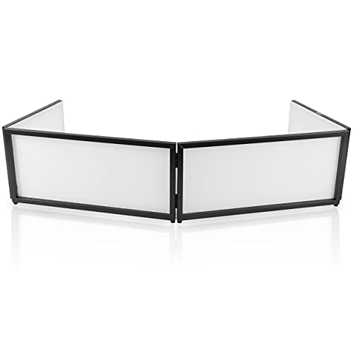 Pyle DJ Booth Foldable Cover Screen - Portable 5.6 ft Tabletop Event Facade Front Board Video Light Projector Display Scrim Panel -Folding Steel Frame Panel Stand, Stretchable Lycra Spandex PDJFAC02