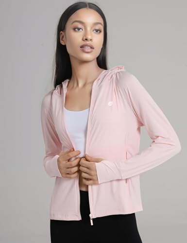 Image of Venzina Women's UPF 50+ Lightweight Athletic Jacket UV Sun Protection Full Zip Cooling Hoodie Long Sleeve Sunscreen Protective Clothing for Women for Outdoor Hiking, S-XL