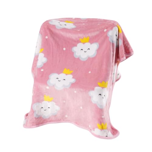 Image of TILLYOU Toddler Flannel Blanket - Warm Cozy Baby Blanket for Boys and Girls, Smooth Cute Lightweight Blanket for Bedding Crib Stroller, 40x50 Inches, Pink Cloud