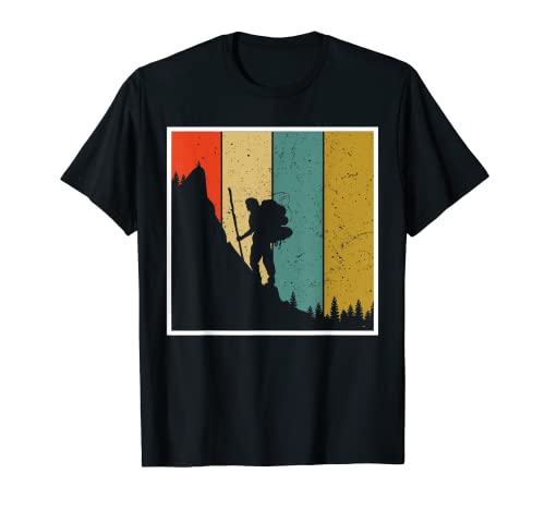 Cool mountaineer senderismo montaña retro camiseta Camiseta