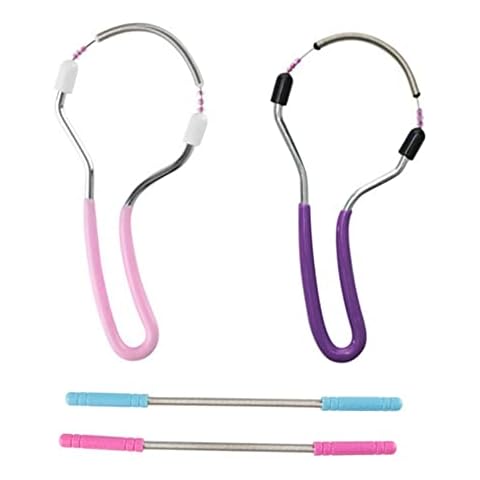4 Pieces Facial Hair Removers Spring Face Hair Removers with Handle Facial Hair Epilators for Home and Salon Use (Random Color) Cover
